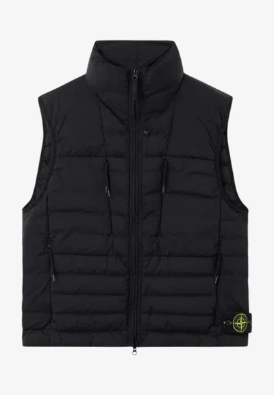 Stone Island Seamless Tunnel Nylon Down-tc Vest In Black