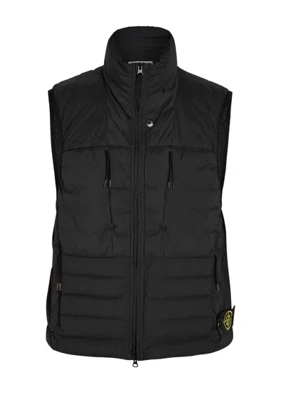 Stone Island Seamless Tunnel Padded Shell Gilet In Black