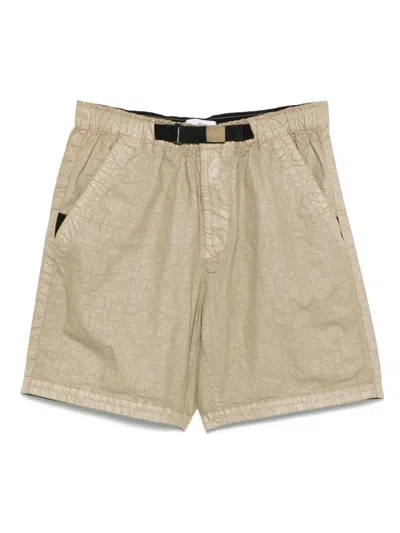 Stone Island Panama-tc Straight-leg Belted Garment-dyed Nylon Bermuda Shorts In Neutrals