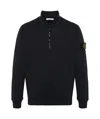 Stone Island Half-zip Wool Sweater In Blue