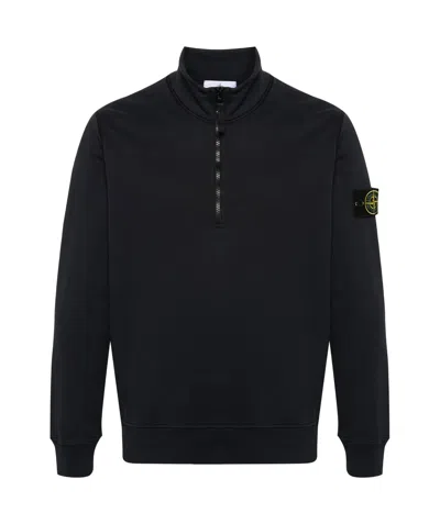 STONE ISLAND STONE ISLAND LOGO-PATCH HALF-ZIP SWEATSHIRT