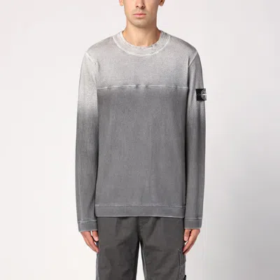 Stone Island Shaded Grey Cotton Sweatshirt In Lead Grey