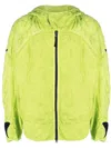 Stone Island Shadow Project Crinkle-finish Hooded Jacket In Green