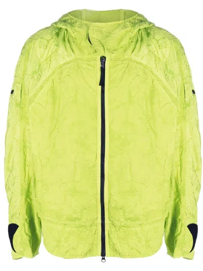 Stone Island Shadow Project Crinkle-finish Hooded Jacket In Green