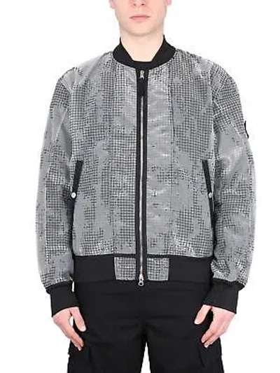 Pre-owned Stone Island Shadow Project Distorted Bomber In Nero