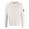 Stone Island Lgo-patch Ribbed-knit Jumper In Neutral