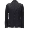 Stone Island Shadow Project Technical Nylon Logo Patch Blazer Jacket In Black
