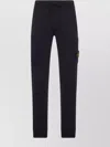 Stone Island Shearling And Suede Cargo Trousers In Black