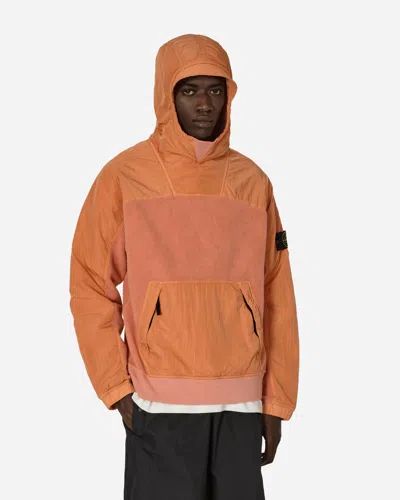 Stone Island Sherpa Hooded Sweatshirt In Orange