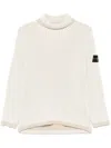 Stone Island Ribbed Sweater In White