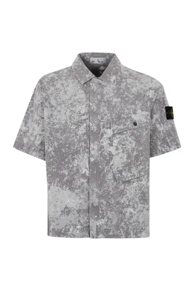 Stone Island Shirt Jacket 1100013 In Cotton In Gray