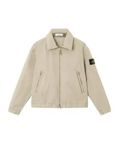 Stone Island Shirt Jacket With Anti-drop And Concealed Hood In Neutral