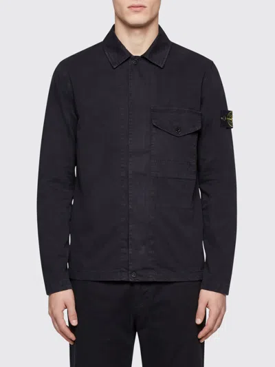 Stone Island Midnight Blue Polyester Blend Down Jacket
