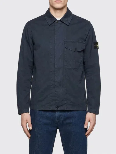 Stone Island Jacket  Men Color Beige In Blue
