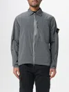 Stone Island Blue Nylon Metal Econyl Overshirt In Gray