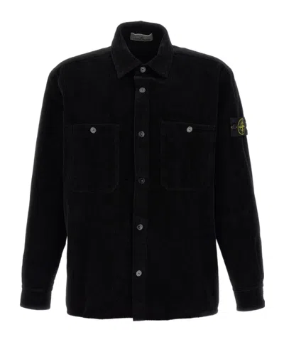 Stone Island Shirt-style Casual Jacket In Black