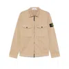 Stone Island Compass-badge Shirt Jacket In Beige