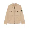 Stone Island Compass-badge Shirt Jacket In Beige