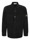 Stone Island Corduroy Overshirt In Black In Black