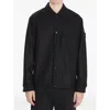 Stone Island Wool Blend Shirt With Chest And Flap Pockets In Black