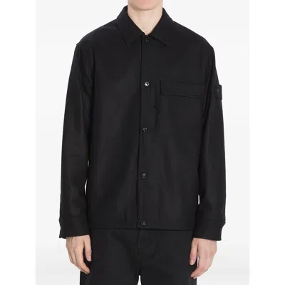 Stone Island Flap-pocket Buttoned Shirt In Black