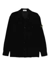 Stone Island Comfortable Overshirt With Pockets And Press Studs In Black