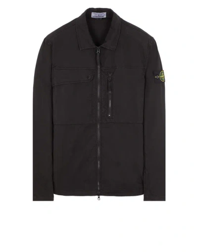 STONE ISLAND STONE ISLAND SHIRTS BLACK COTTON, ELASTANE