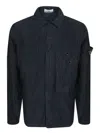 Stone Island Blue Corduroy Overshirt In Blue