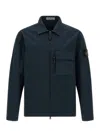Stone Island Zip-fastening Patch-pocket Shirt Jacket In Blue