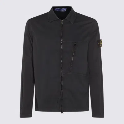 Stone Island Shirts Blue And Green In Black