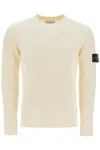 Stone Island Regular-fit Crewneck Sweatshirt With Ribbed Inserts In White