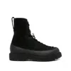 Stone Island Hiking Boot With Dual Lacing And Lug Sole In Black