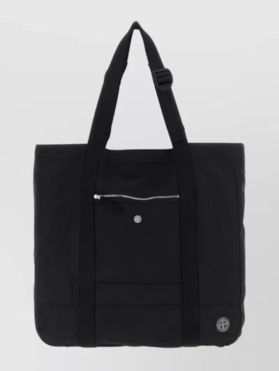 STONE ISLAND SHOPPING BAG WITH LOGO PATCH DESIGN