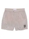 Stone Island Grey Swimsuit With Logo In Pink