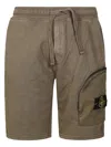 Stone Island Elastic Waistband Shorts With Back And Side Pockets