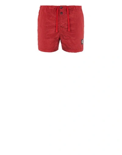 STONE ISLAND STONE ISLAND BEACH SHORTS RED POLYAMIDE