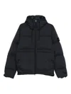 Stone Island Down Parka In Cordura Ripstop Matt Nylon Clothing In Black