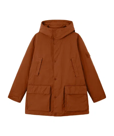 Stone Island Short Down Parka With Anti-drop In Brown