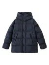 Stone Island Garment Dyed Crinkle Reps Ny Recycled Nylon Short Parka In Blue