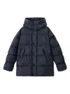 Stone Island Garment Dyed Crinkle Reps Ny Recycled Nylon Short Parka In Blue