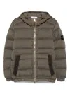 Stone Island Hooded Down Jacket With Seamless Feather Tunnels And Anti-drop