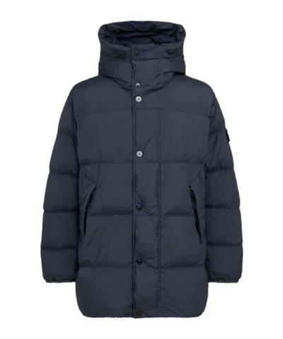 Stone Island Short Nylon Down Parka -  - Men  - Black - L In Blue