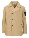 Stone Island Short Nylon Trench Coat Coats Beige