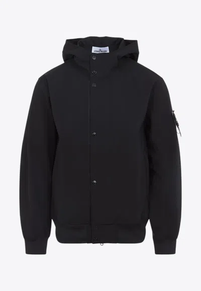 Stone Island Short Padded Parka In Black