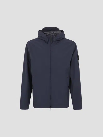 Stone Island Short Paintrka Jacket In Blue