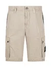 Stone Island Logo Patch Knee-high Shorts