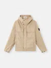 Stone Island Mens Desert Hooded Relaxed-fit Cotton Jacket In Neutral