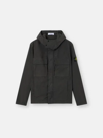 Stone Island Short Parka In Green