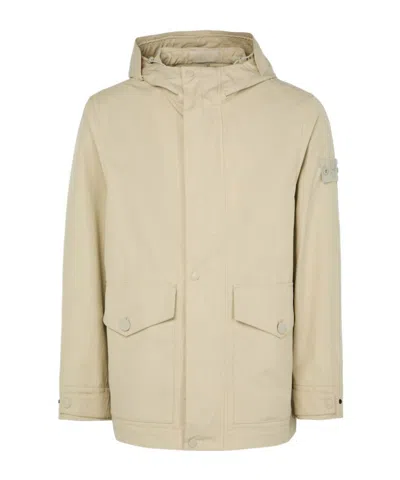 Stone Island Short Parka In Beige