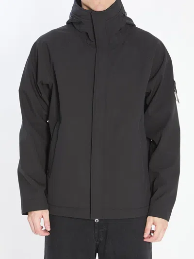 Stone Island Parka With Drawstring Hem And Hood In Black